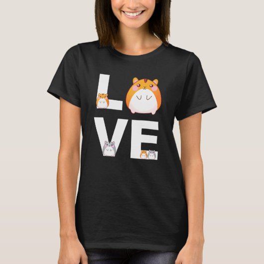 ハムスター愛かわいいハムスター動物のおもちゃペット Tシャツ (正面)