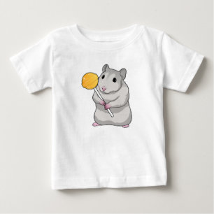 ハムスター棒つきキャンデー ベビーTシャツ