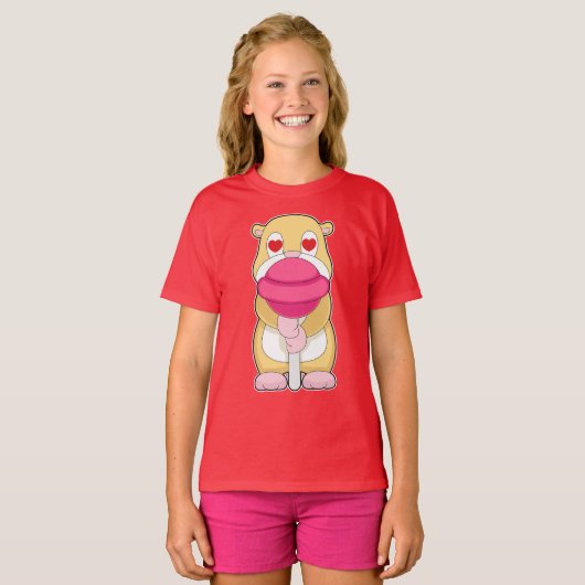 ハムスター棒つきキャンデー Tシャツ (正面フル)