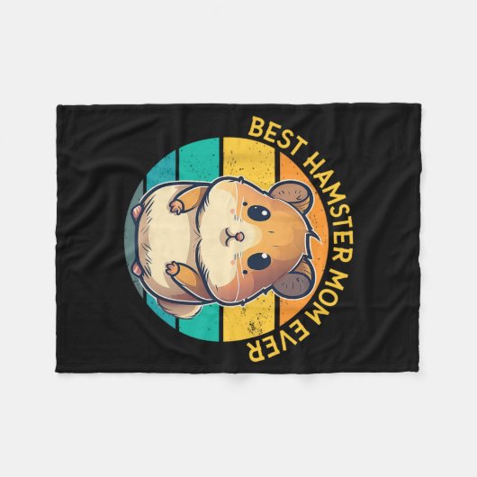 ハムスター母は常おもしろいにハムスター母の日Bir フリースブランケット (正面(横))
