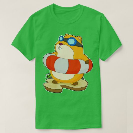 ハムスター水泳ライフブイ Tシャツ (デザイン正面)