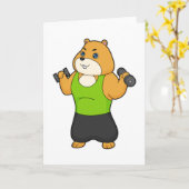 ハムスター用フィットネスダンベル カード (黄色い花)