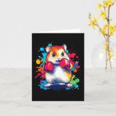 ハムスター着用ボクシング手袋アーカラフルト カード (黄色い花)