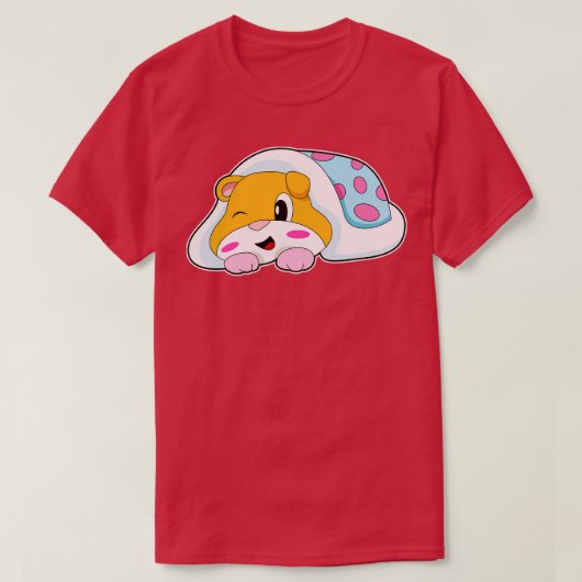 ハムスター睡眠毛布 Tシャツ (デザイン正面)