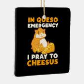 ハムスター私祈がチーズに セラミックオーナメント (右)