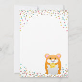 ハムスター誕生日パーティー招待紙吹雪グリッター 招待状 (裏面)