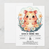 ハムスター誕生日フェスティバル魔法 招待状 (正面/裏面)