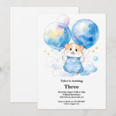 ハムスター誕生日招待状 招待状 (正面/裏面)