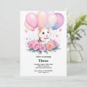 ハムスター誕生日招待状 招待状 (スタンド正面)