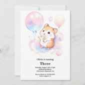 ハムスター誕生日招待状 招待状 (正面)