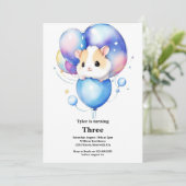 ハムスター誕生日招待状 招待状 (スタンド正面)