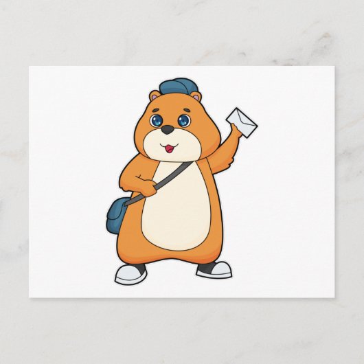 ハムスター郵便配達便 ポストカード (正面)