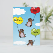 ハムスター風船11歳の誕生日パーティー 招待状 (スタンド正面)