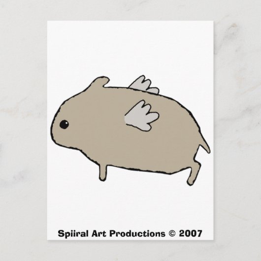 ハムスター飛んでいるポストカード ポストカード (正面)