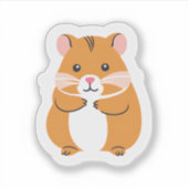 ハムスター | かわいい手描きブラウンのペット シール (正面)