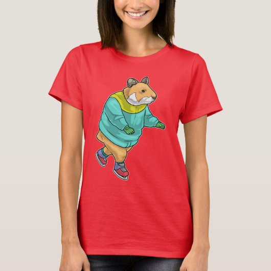 ハムスター アイススケート スケート靴 Tシャツ (正面)