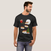 ハムスター サンタ ソリ 飛行 おかしい 魔法の クリスマス Tシャツ (正面フル)