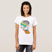 ハムスター スノーボーダー スノーボード Tシャツ (正面フル)