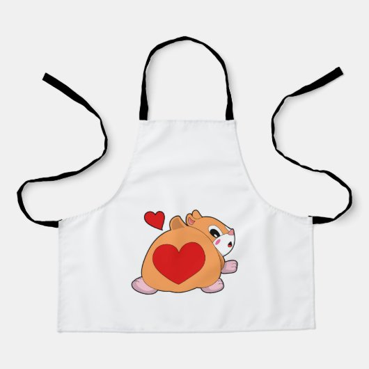 ハムスター(ハート) エプロン (正面)