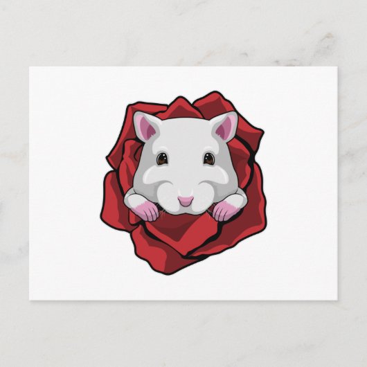 ハムスター(バラ) ポストカード (正面)