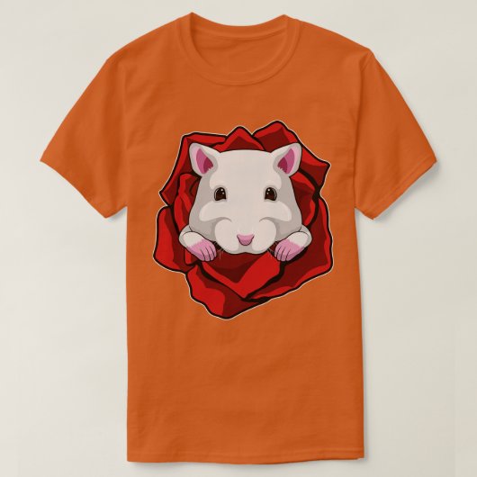 ハムスター(バラ) Tシャツ (デザイン正面)