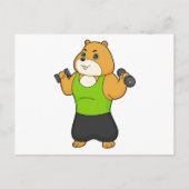 ハムスター フィットネス ダンベル ポストカード (正面)