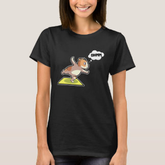ハムスター ヨガ ポーズ スポーツ 体操 オーム ハートビート Tシャツ