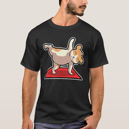 ハムスター ヨガ ポーズ スポーツ 体操 オーム ハートビート Tシャツ (正面)