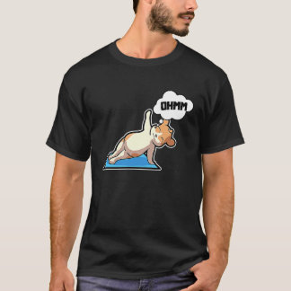 ハムスター ヨガ ポーズ スポーツ 体操 オーム ハートビート Tシャツ