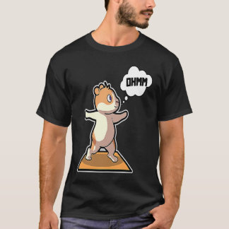 ハムスター ヨガ ポーズ スポーツ 体操 オーム ハートビート Tシャツ