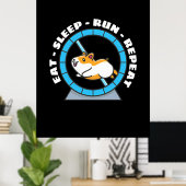 ハムスタ食べースリープ走リポート ポスター (ホームオフィス)