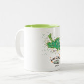 ハムステッドヒースロンドンイングランドの地図 ツートーンマグカップ (正面左)