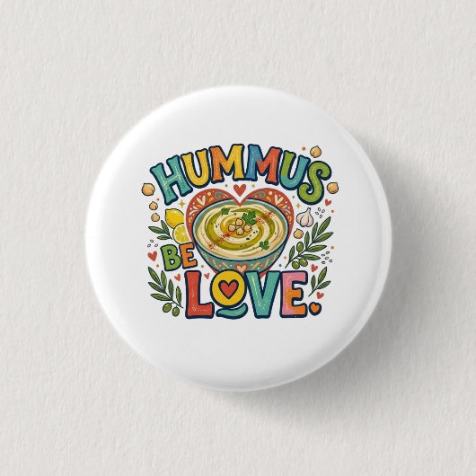 ハムス ビー ラブ - 面白い食べ物のダジャレ Tシャツ 缶バッジ (正面)