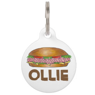 ハムチーズホアギーサブマリンサンドイッチドッグラベル ペット ネームタグ