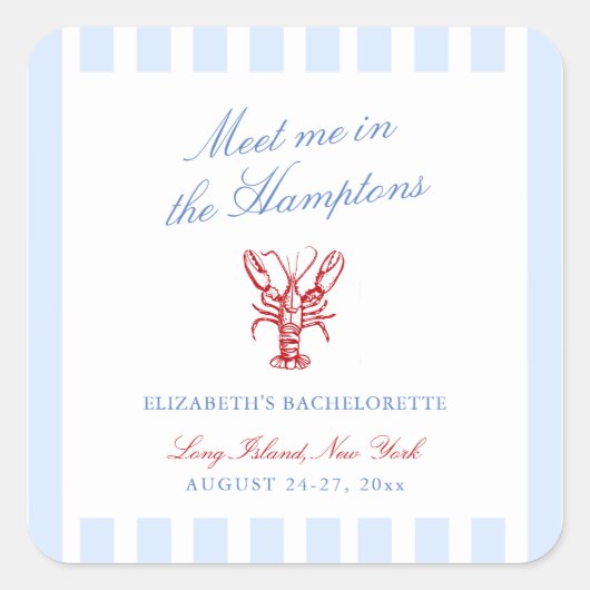 ハムトンズで私を満たすバチェロレッテ スクエアシール (正面)