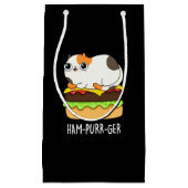 ハムパーおもしろいガー猫ハンバーガープリン黒BG スモールペーパーバッグ (正面)