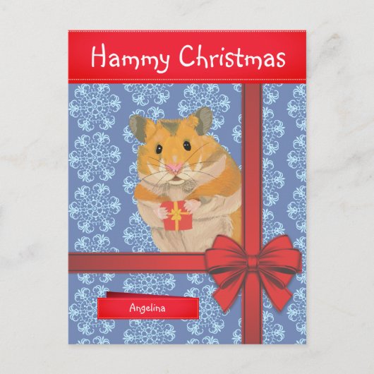 ハムミクリスマスハムスタークリスマス シーズンポストカード (正面)