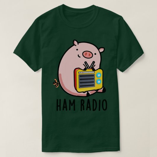ハムラジオかわいい豚パン Tシャツ (デザイン正面)