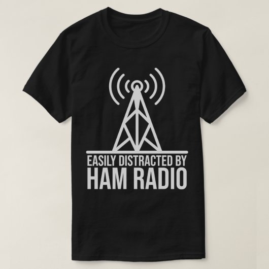 ハムラジオに簡単に気を取られる Tシャツ (デザイン正面)