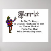 ハムラジオのハムレット「眠りに死ぬ」の引用文ポスター ポスター (正面)