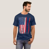 ハムラジオアメリカ動揺して国旗 Tシャツ (正面フル)