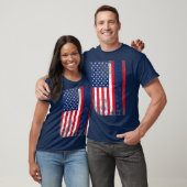 ハムラジオアメリカ動揺して国旗 Tシャツ (ユニセックス)