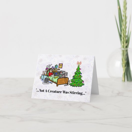 ハムラジオオペレーターのクリスマスカード(寝床で) カード (正面)