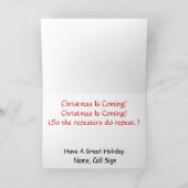 ハムラジオクリスマスカード – シルエットバー2 シーズンカード (内部)