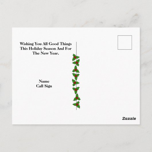 ハムラジオサンタアンド小人ズクリスマスポストカード ポストカード (裏面)