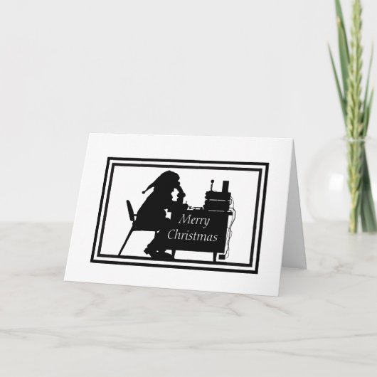 ハムラジオサンタシルエットクリスマスカード カード (正面)