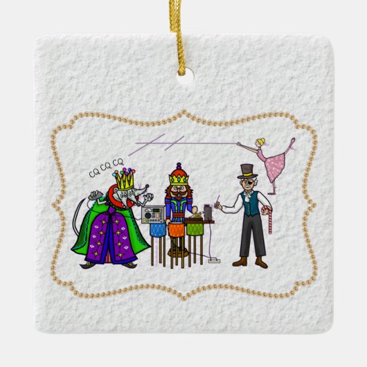 ハムラジオナツクラッカークリスマスオーナメント セラミックオーナメント (正面)