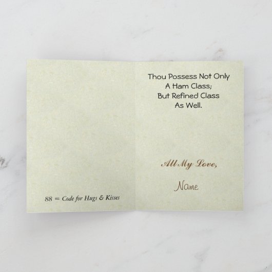 ハムラジオハムハムレット引用文ラブバレンタインカード シーズンカード (内部)