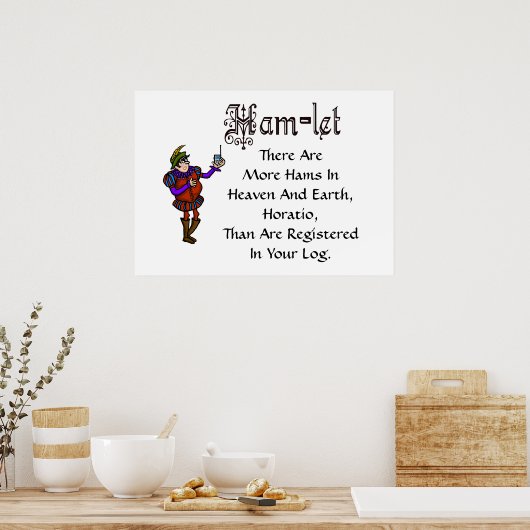 ハムラジオハムレット引用文ログブックリドンポスター ポスター (キッチン)