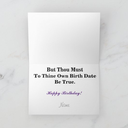 ハムラジオハムレット引用文誕生日カード カード (内部)